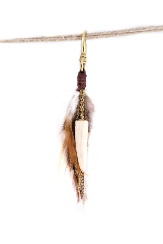 Antler Feather with Mixed Metal Purse Jewlery