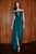 Tadashi Shoji - Lace Off-Shoulder Chiffon Sheath Dress In Green and Neutral