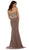 Appliqued Prom Gown with Slit