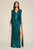 Tadashi Shoji - Alberti Sequined V-neck Gown With Slit In Blue and Green
