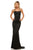 Sherri Hill - 52613 Long Scoop Neck Fitted Dress With Train In Black