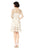 Tadashi Shoji - Quarter length Sleeve Embroidered Lace Short Dress In Neutral and White