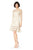 Tadashi Shoji - Quarter length Sleeve Embroidered Lace Short Dress In Neutral and White
