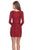 La Femme - 28316 Sequined Ruched Long Sleeves Cocktail Dress In Red