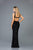 Scala - 48944 Sequined Halter Sheath Dress In Black