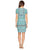 London Times - T2512M Short Sleeve Multi-Print Sheath Dress in Blue and Green