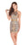 Rachel Allan Homecoming - 4004 Sequined Halter Fitted Cocktail Dress In Silver and Gold
