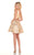 Rachel Allan Homecoming - 4005 Faux Tie Plunging V Neck Cocktail Dress In Gold