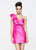 Ashley Lauren - 4005 Ruffled One Shoulder Pleated Sheath Dress in Pink