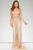 40061 Plunging V-neck Embellished Sheath Dress