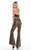 Rachel Allan Homecoming - 4007 Sequined Halter Jersey Pantsuit In Black and Brown
