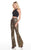 Rachel Allan Homecoming - 4007 Sequined Halter Jersey Pantsuit In Black and Brown