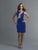 Saboroma - 4009 Jewel Neck Sheer Panel Sheath Dress In Blue