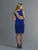 Saboroma - 4009 Jewel Neck Sheer Panel Sheath Dress In Blue