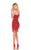 Rachel Allan Homecoming - 4010 Sequined Halter Fringe Cocktail Dress In Red
