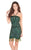 Rachel Allan Homecoming - 4010 Sequined Halter Fringe Cocktail Dress In Green