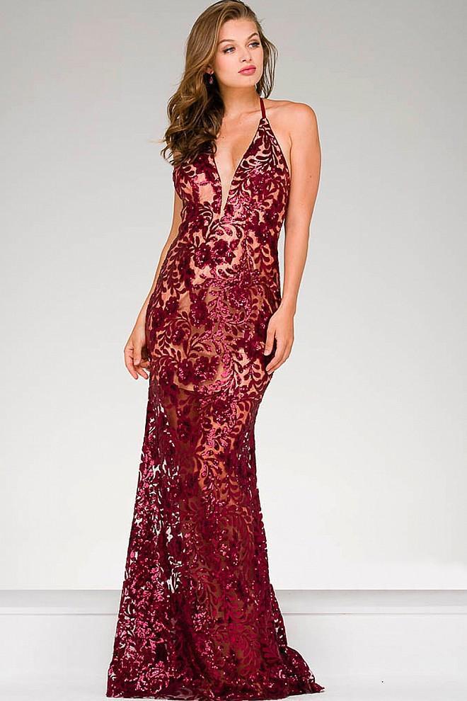 Fitted Lace Prom Dress 40118