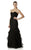 JS Collection - 863987 Strapless Tiered Ruffle Mermaid Gown in Black