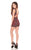 Rachel Allan Homecoming - 4014 Bead Embellished Plunging V-Neck Romper In Red and Gray