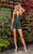 Rachel Allan Homecoming - 4014 Bead Embellished Plunging V-Neck Romper In Green and Gray