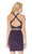 Embellished Two Piece Halter Jersey Fitted Dress in Blue