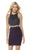 Embellished Two Piece Halter Jersey Fitted Dress in Blue