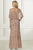 Adrianna Papell - 40162 Beaded V-neck Tulle Sheath Dress In Neutral