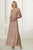 Adrianna Papell - 40162 Beaded V-neck Tulle Sheath Dress In Neutral