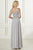 Adrianna Papell - 40163 Beaded V-neck Chiffon Sheath Dress In Silver