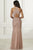 Adrianna Papell - 40165 Beaded Halter Trumpet Evening Dress In Neutral