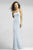 Alexia Designs - 4016 Beaded Chiffon Sheath Dress In Blue