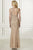 Adrianna Papell - 40183 Beaded Jewel Neck Trumpet Gown In Neutral