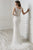Adrianna Papell - 40188 Sequined V-neck Tulle Sheath Bridal Gown In White