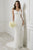Adrianna Papell - 40188 Sequined V-neck Tulle Sheath Bridal Gown In White