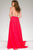 Jovani - Embellished Illusion Neck Chiffon A-line Dress 40201 In Pink