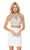 Bedazzled Two Piece Halter Jersey Fitted Dress in White