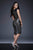 Bateau Neckline Black Fitted Cocktail Dress M334