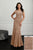 Adrianna Papell - 40215 Floral Beaded Short Sleeves Mesh Gown In Neutral