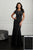 Adrianna Papell - 40215 Floral Beaded Short Sleeves Mesh Gown In Black