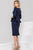 Quarter Length Sleeve Bateau Neck Peplum Cocktail Dress 40216