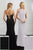 Adrianna Papell - 40216 Lace Up Back Halter Neck Beaded Chiffon Gown In Black and White