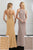 Adrianna Papell - 40216 Lace Up Back Halter Neck Beaded Chiffon Gown In Yellow and Neutral