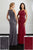 Adrianna Papell - 40217 Strappy Halter Neck Beaded Chiffon Gown In Gray and Red