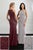 Adrianna Papell - 40217 Strappy Halter Neck Beaded Chiffon Gown In Red and Silver