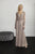 Adrianna Papell - 40218 Illusion Long Sleeve Beaded Sheath Gown In Neutral