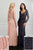 Adrianna Papell - 40218 Illusion Long Sleeve Beaded Sheath Gown In Pink and Blue