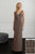 Adrianna Papell - 40219 Sleeveless V Neck Beaded Chiffon Sheath Dress In Brown