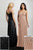 Adrianna Papell - 40220 Bedazzled V-neck Mesh Sheath Dress In Black and Pink