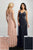 Adrianna Papell - 40220 Bedazzled V-neck Mesh Sheath Dress In Pink and Blue