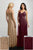 Adrianna Papell - 40220 Bedazzled V-neck Mesh Sheath Dress In Neutral and Red